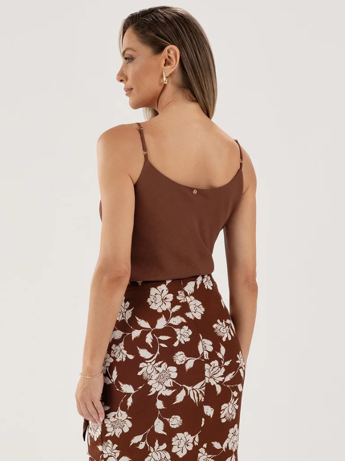 Blusa de Alças Marrom Luciê - Imagem 3