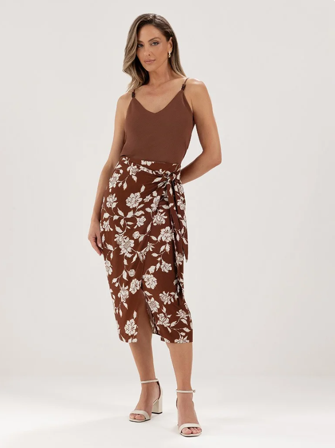 Blusa de Alças Marrom Luciê - Imagem 2